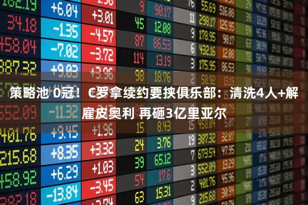 策略池 0冠！C罗拿续约要挟俱乐部：清洗4人+解雇皮奥利 再砸3亿里亚尔